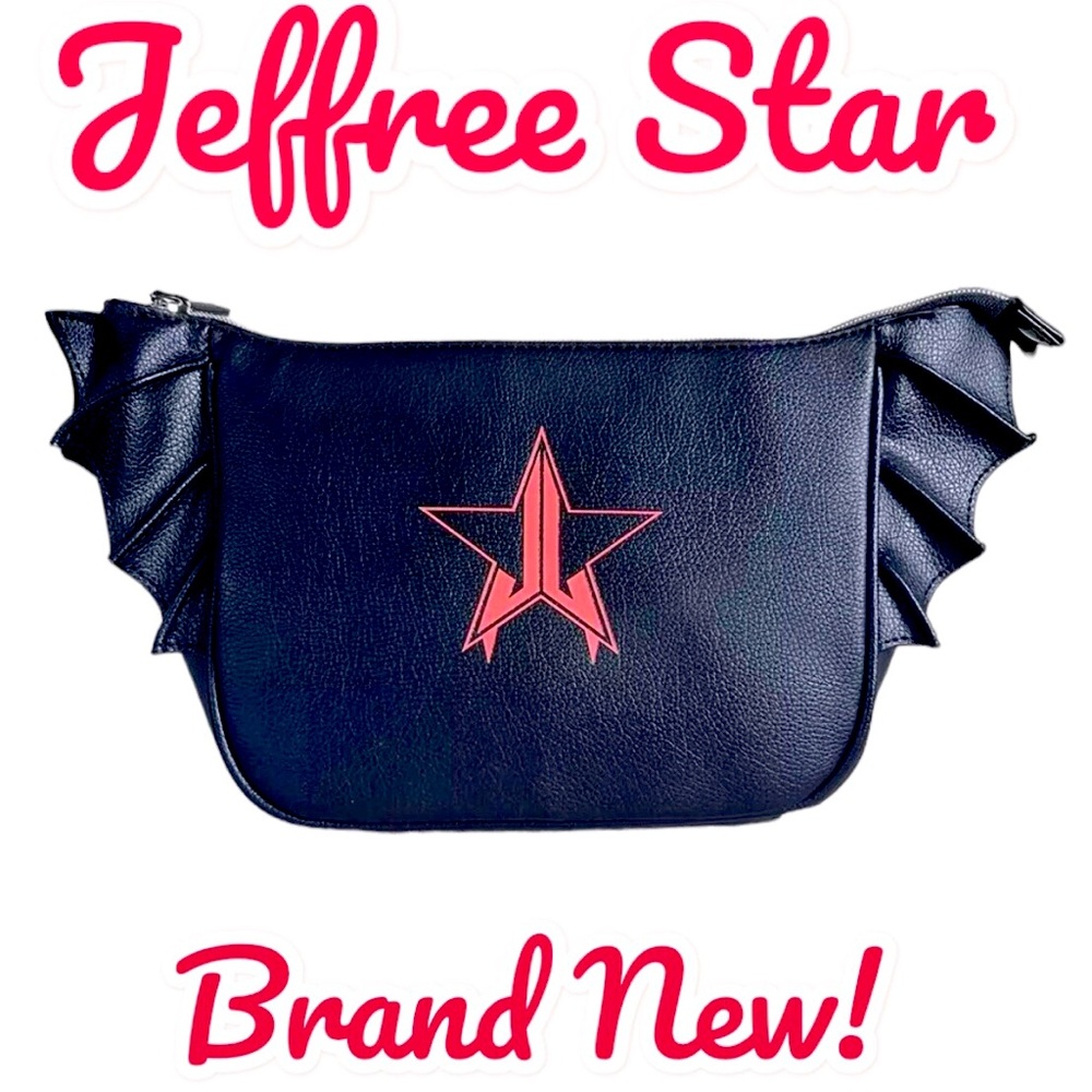 JEFFREE STAR Brand New Black Bat Wing Full Zip Gothic Punk Makeup Bag Halloween